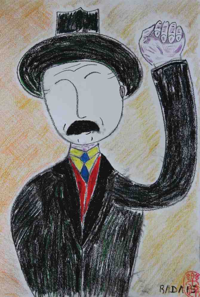 <b>El puño de JGH</b><br>Técnica: Creyones, carboncillo en papel<br>Año: 2015