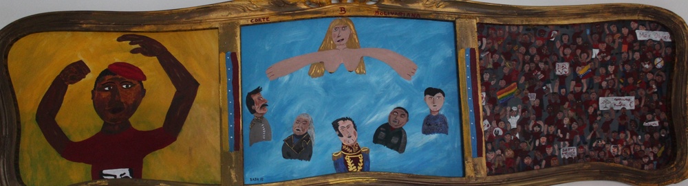 <b>Corte Bolivariana</b><br>Técnica: Acrílico sobre contraenchapado<br>Dimensiones: 182x54 cm<br>Año: 2015